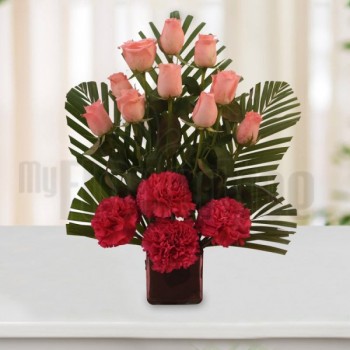 Roses & Carnations Vase